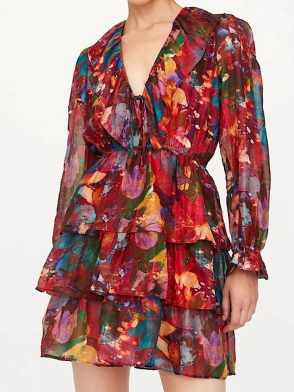 Marie Oliver Una Dress In Lotus Print Size Large.